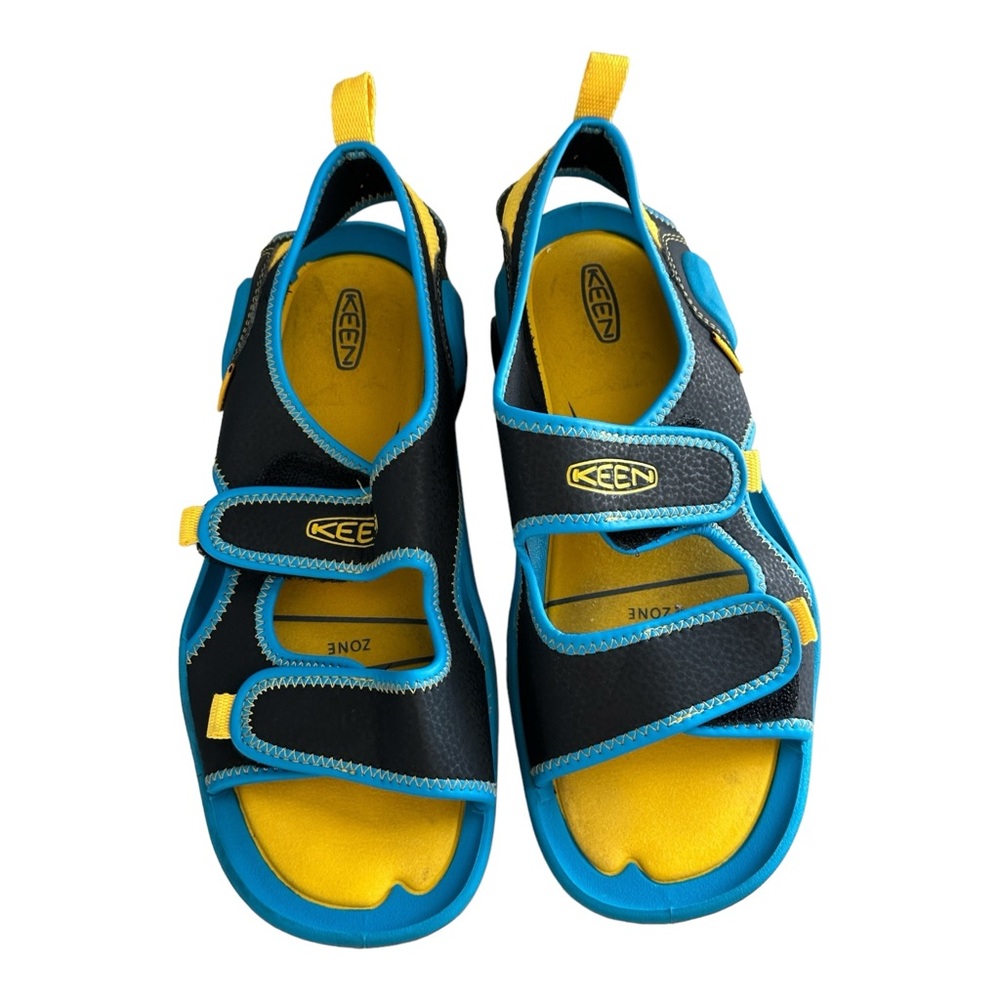 Keen Big Kids Knotch Creek Open Toe Sandals Water Shoes Black Blue Size 5 - Picture 4 of 9